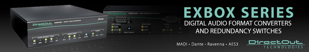 Category page for the DirectOut Exbox Series at Synthax Audio UK