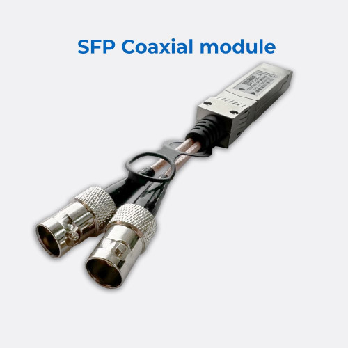 Ferrofish coaxial SFP Module with BNC connectors for the A32pro and Pulse 16