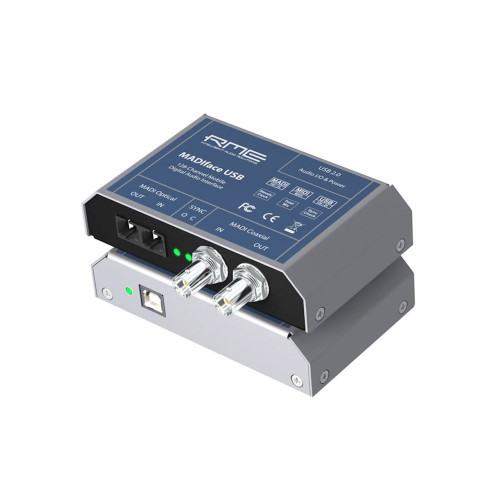 Perspective view of the RME MADIface USB (128-Channel MADI USB interface)
