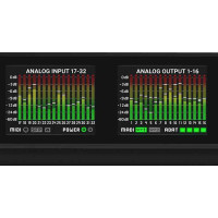 Closeup of Ferrofish A32pro level metering display