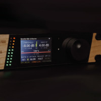 Closeup of the Tierra Audio Gravity Mix & Master's LCD display