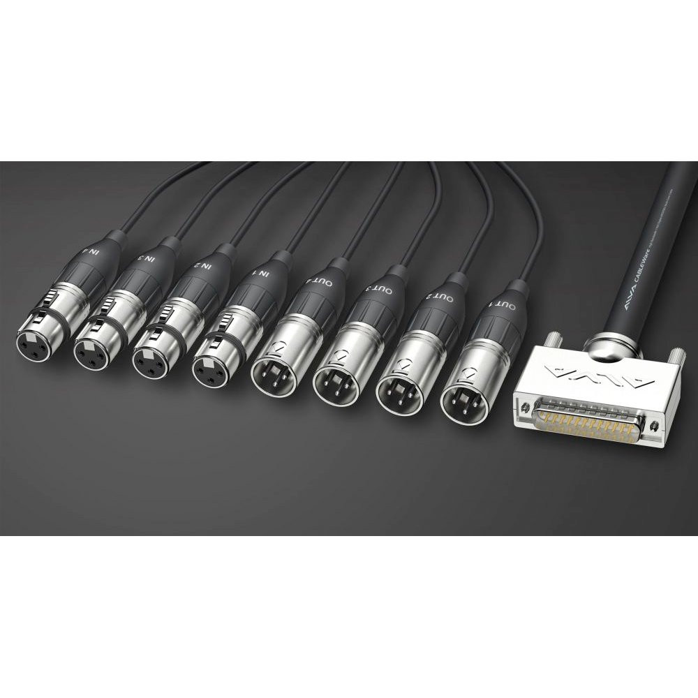 Alva D-Sub 25 male to 4 x XLR male + 4 x XLR female cable