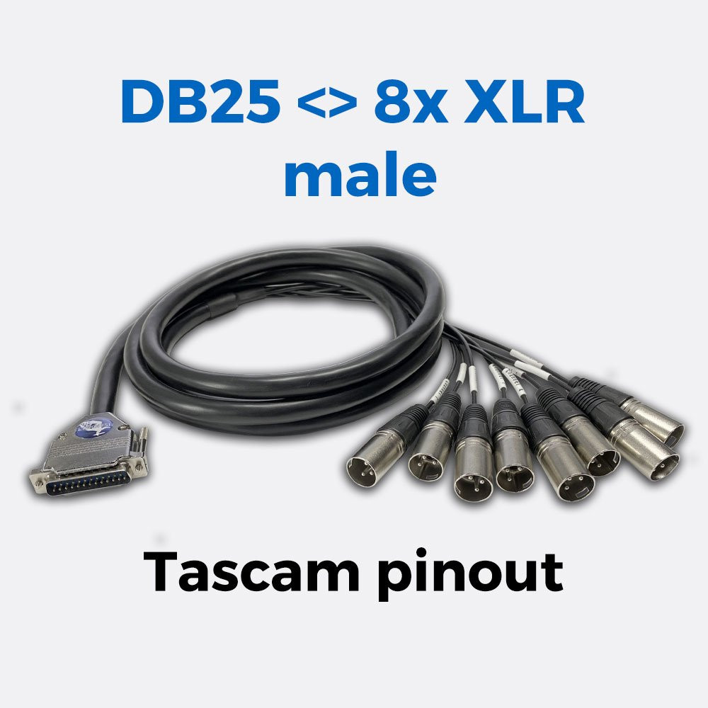 Ferrofish Breakout Cable (DB25 8x XLR male, Tascam pinout)