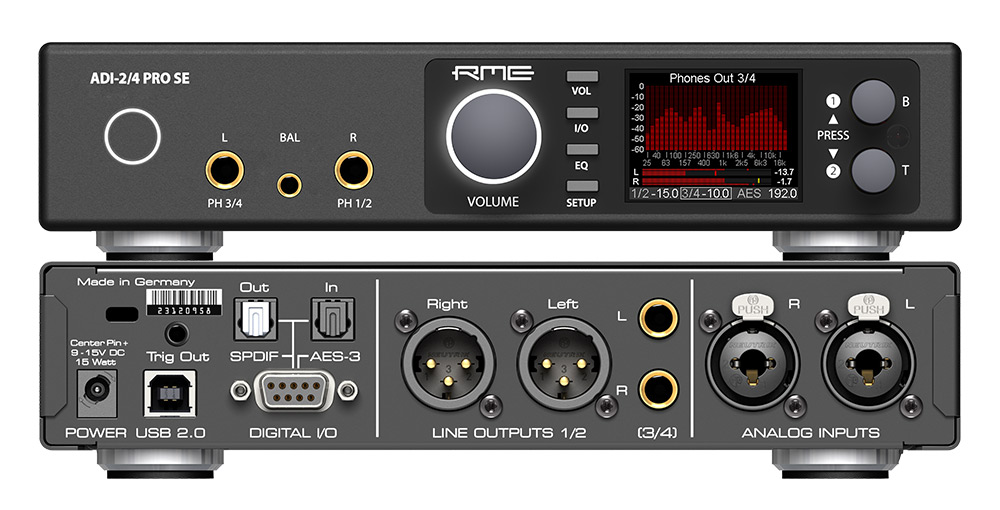 RME ADI-2/4 Pro SE front and back panels