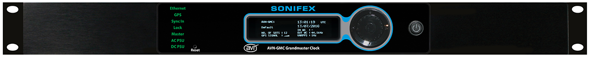 Sonifex AVN-GMCS PTP Grandmaster Clock front panel