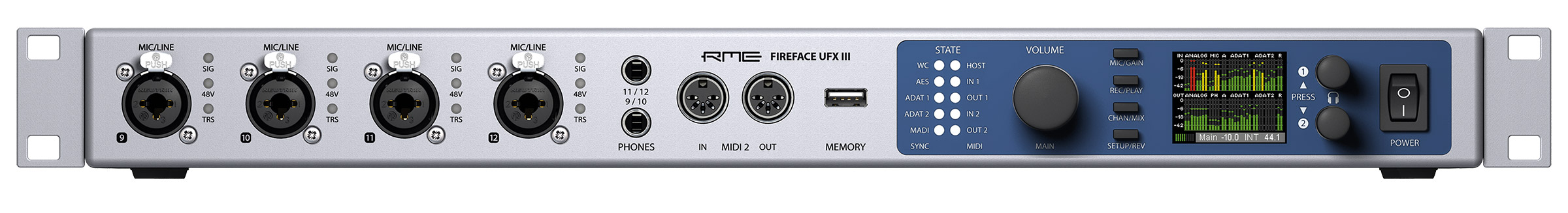 RME Fireface UFX III audio interface front panel