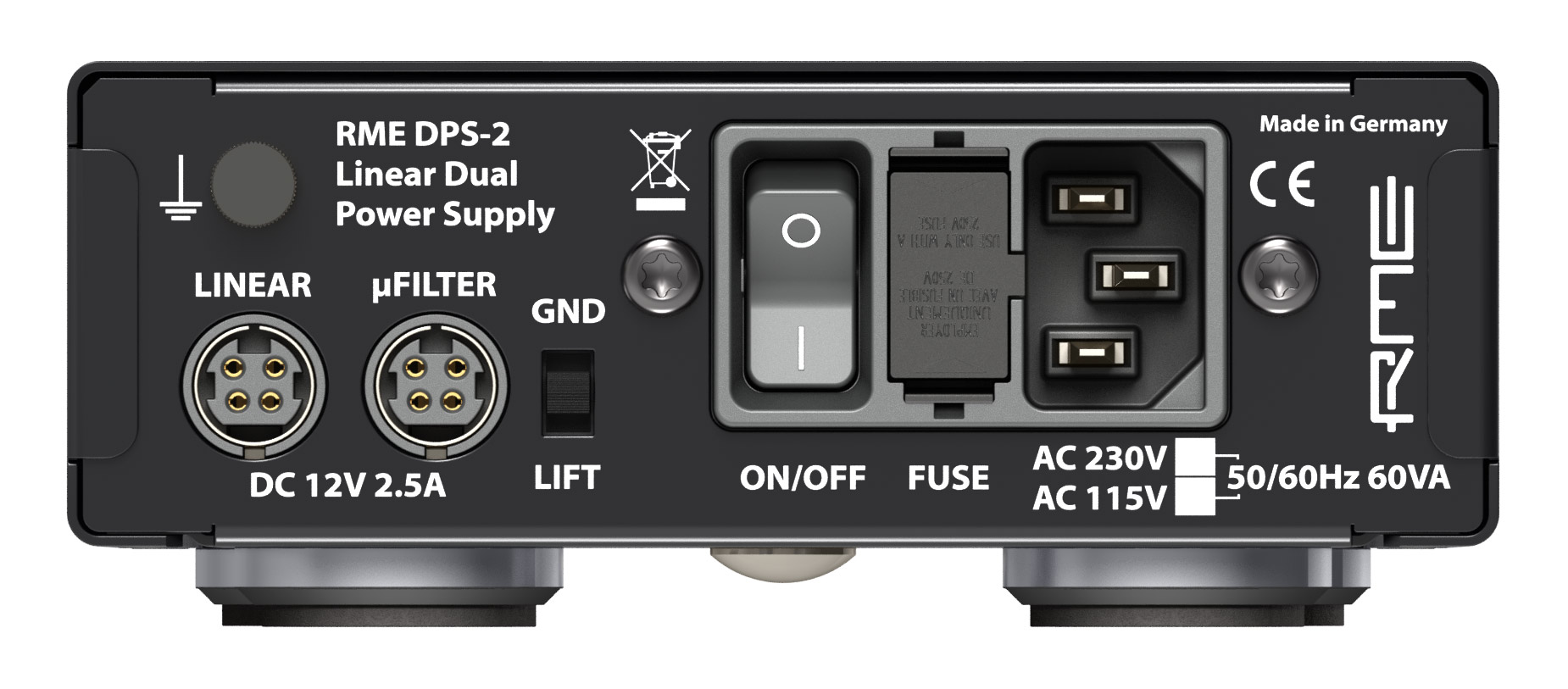 RME DPS-2 linear PSU rear panel